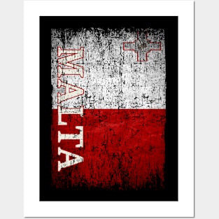 Malta Flag Gift Women Men Children Malta Retro Vintage Posters and Art